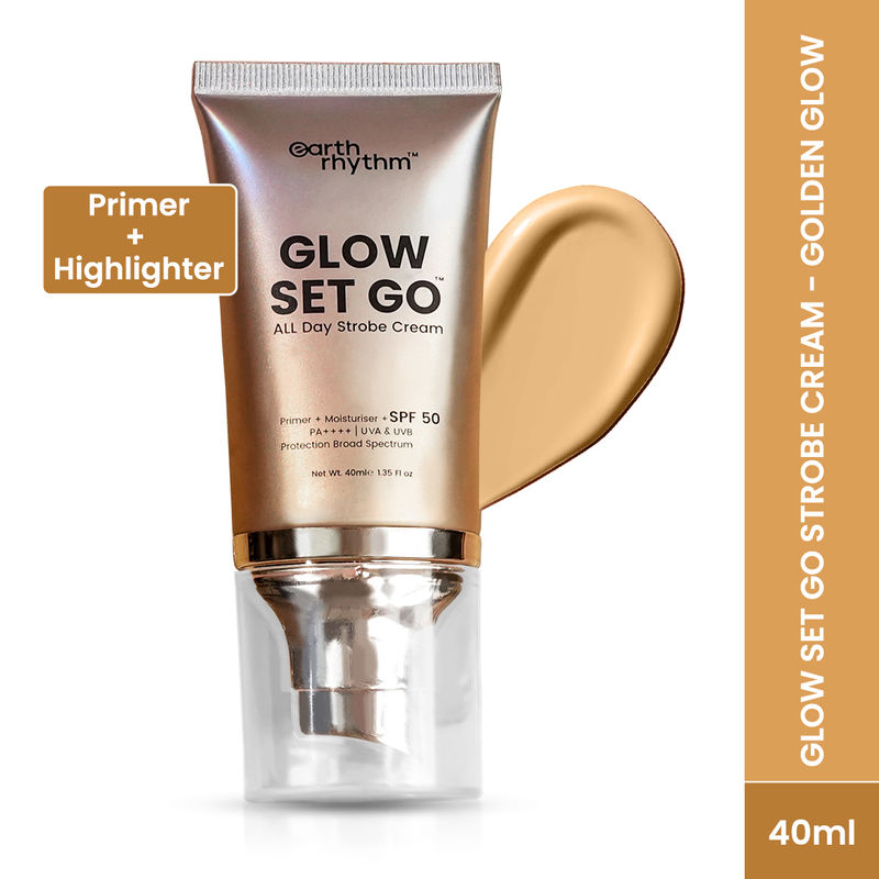 Earth Rhythm Glow Set Go All Day Strobe Cream Primer + Moisturiser + SPF 50 Pa++++ - Golden Glow