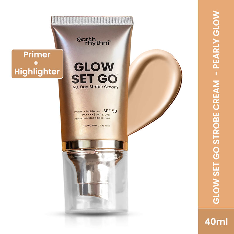 Earth Rhythm Glow Set Go All Day Strobe Cream Primer + Moisturiser + SPF 50 Pa++++ - Pearly Glow