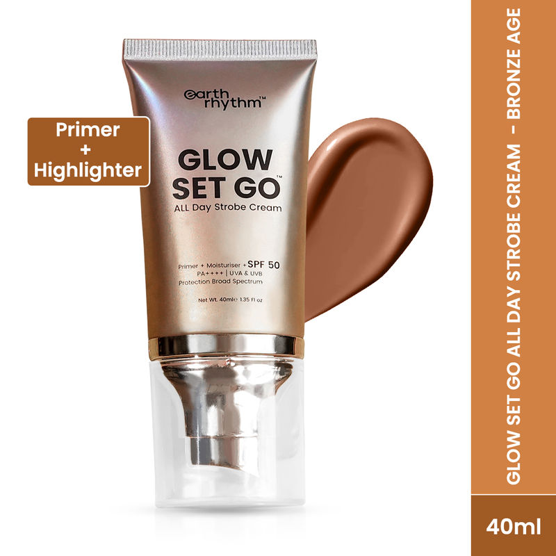 Earth Rhythm Glow Set Go All Day Strobe Cream Primer + Moisturiser + SPF 50 Pa++++ - Bronze Age