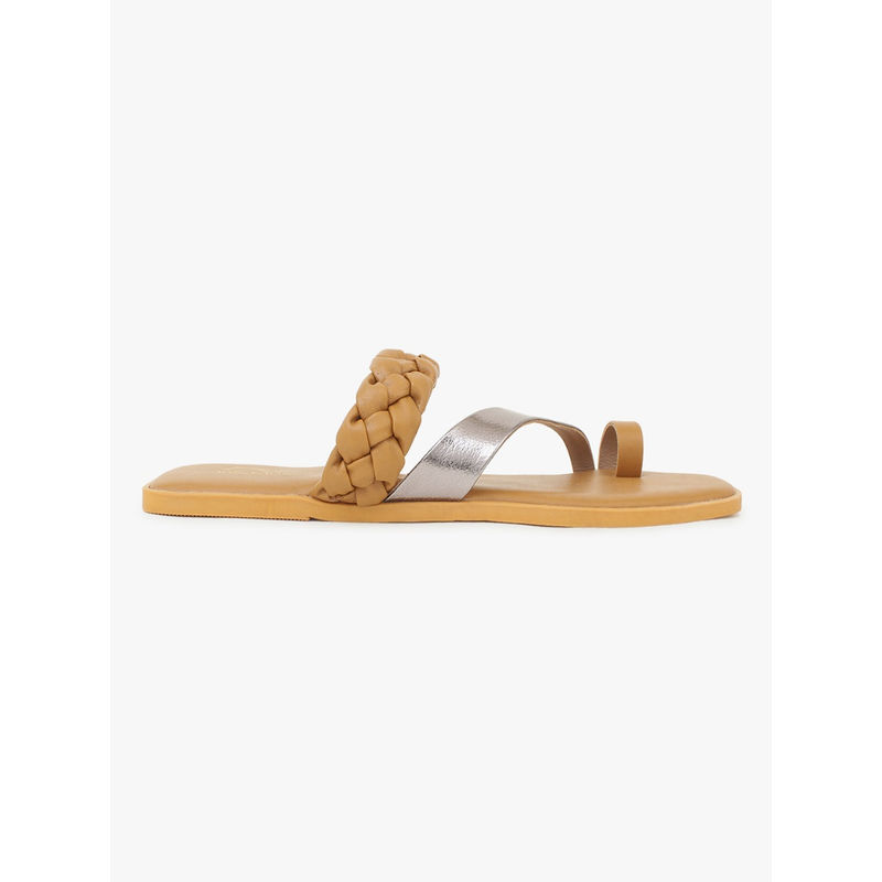 Insaddlers Flat Sandals and Slides Brown (EURO 36)