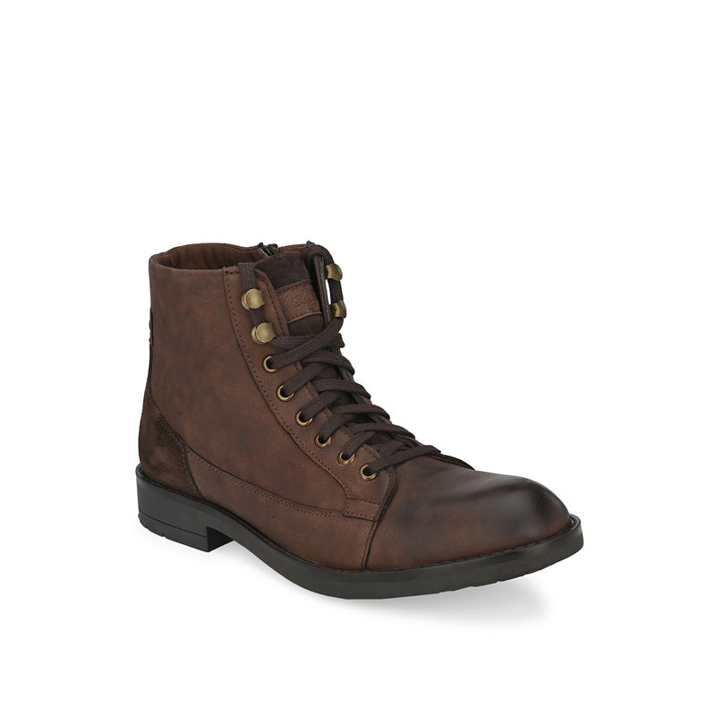 Delize Solid Brown Lace-Up Boots (UK 9)