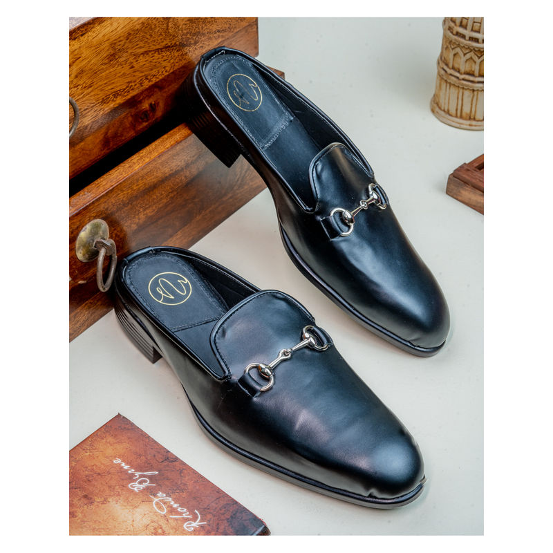 NR BY NIDHI RATHI Men Slip On Formal Mule Loafers Black (EURO 43)
