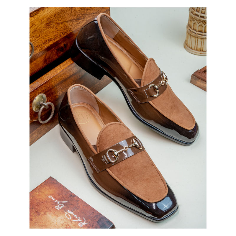 NR BY NIDHI RATHI Men Dual Tone Loafers Brown (EURO 39)