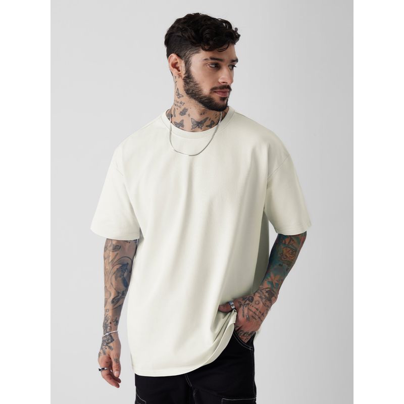 The Souled Store Original Eggshell White Oversized T-Shirt (S)