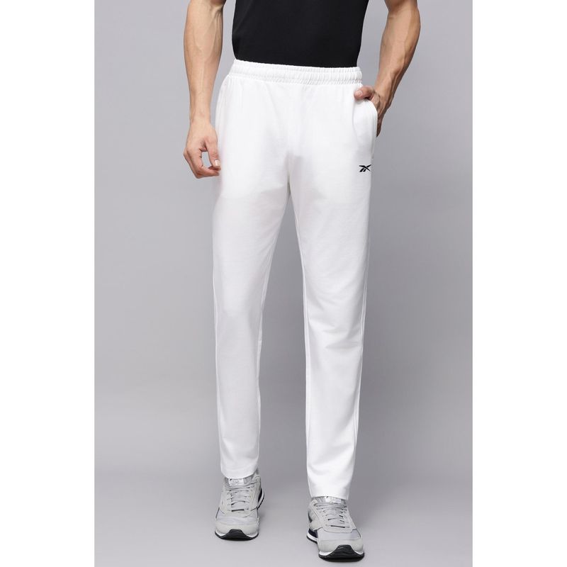 Reebok Men White Straight Trackpant (M)