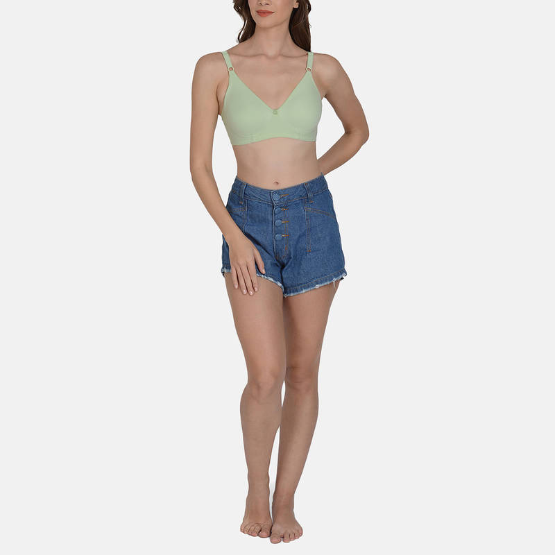 Mod & Shy Women Solid Non-Padded Non-Wired T-Shirt Bra Green (32B)