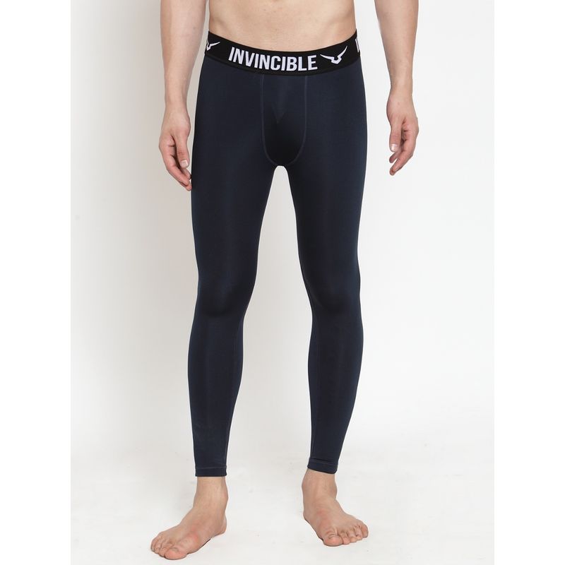 INVINCIBLE Navy Mens Pro Compression Performance Tights (XL)
