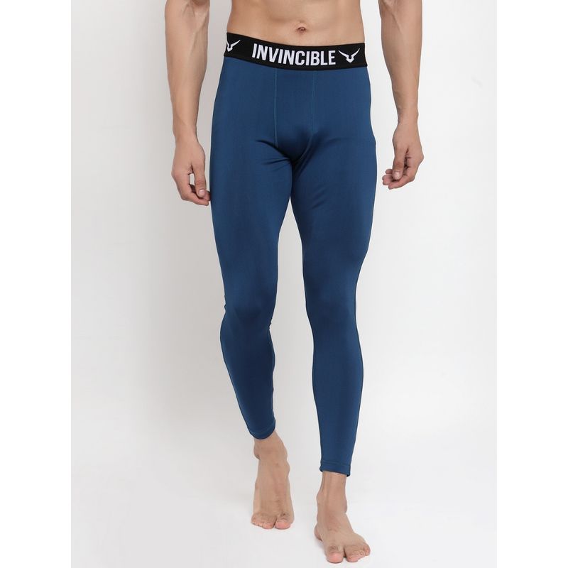 INVINCIBLE Teal Mens Pro Compression Performance Tights (M)