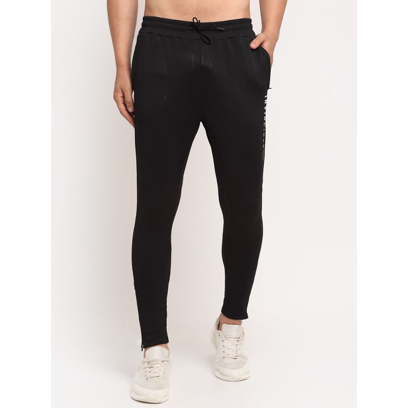 INVINCIBLE Black Mens Bold Trackpants (L)