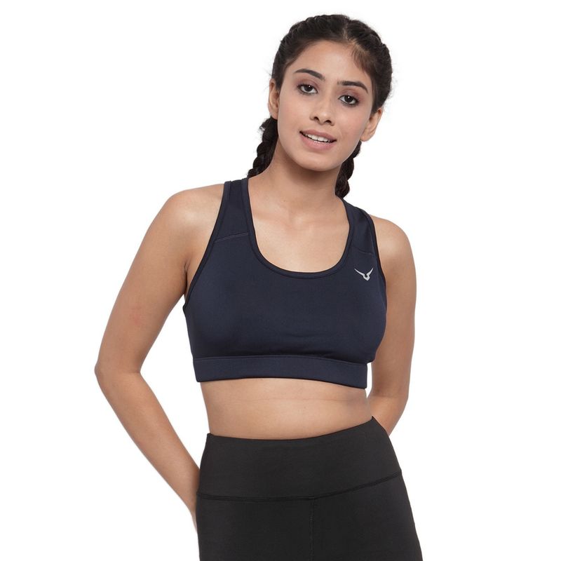 INVINCIBLE Navy Womens Performance Sports Bra (XS)