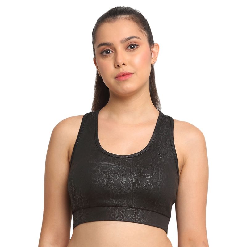 INVINCIBLE Black Womens Cobra Sports Bra (S)
