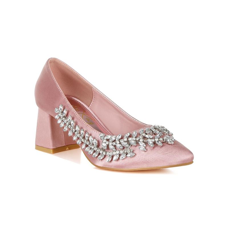 Abatina Satin Diamante Embellished Pumps