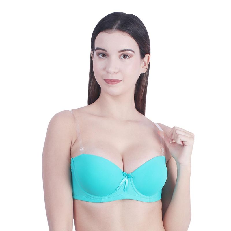 BRACHY Women Sea Green Padded Balconette Backless Bra (34B)