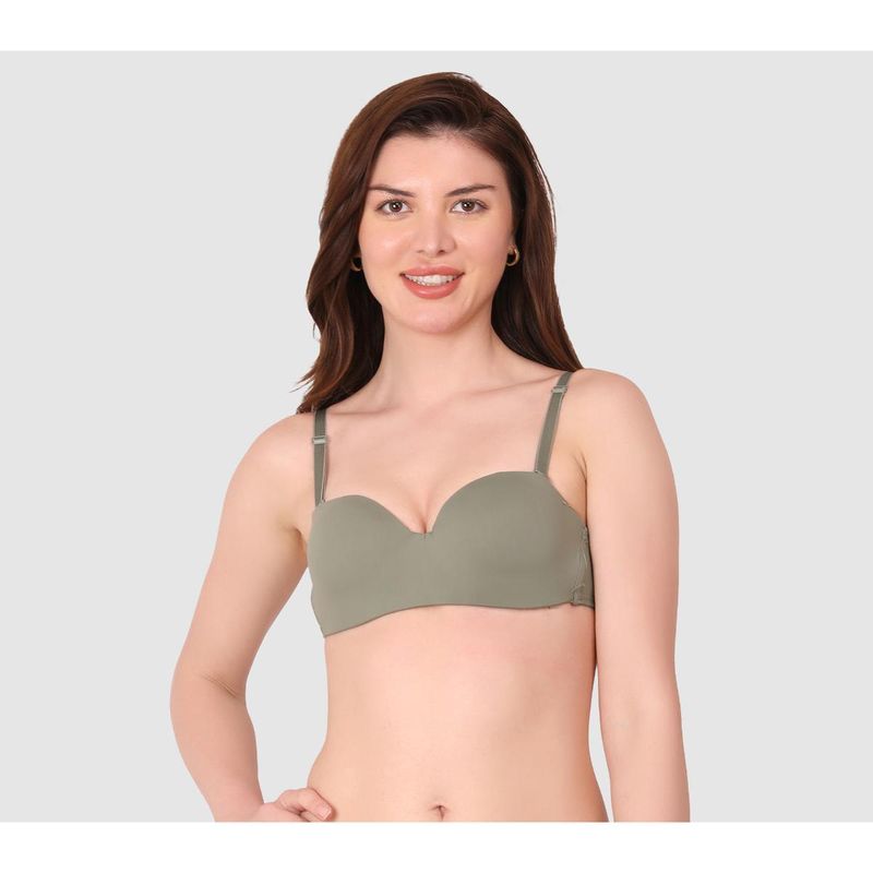 BRACHY Women Padded Push Up Demi Cup T Shirt Multiway Balconette Bra (34B)