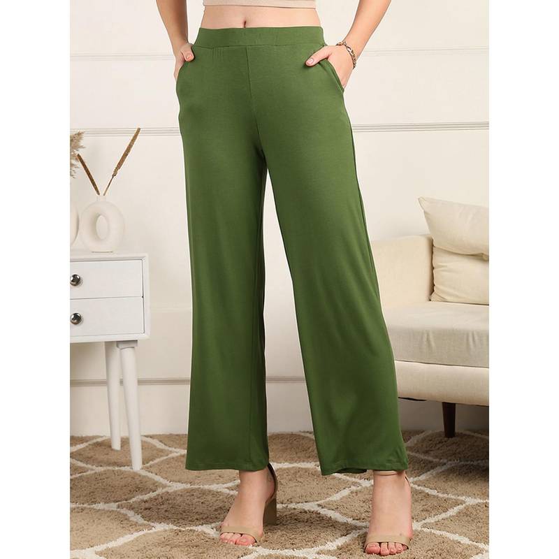 Zelena Women High Waisted Viscose Maternity Pyjamas with Pockets (M)