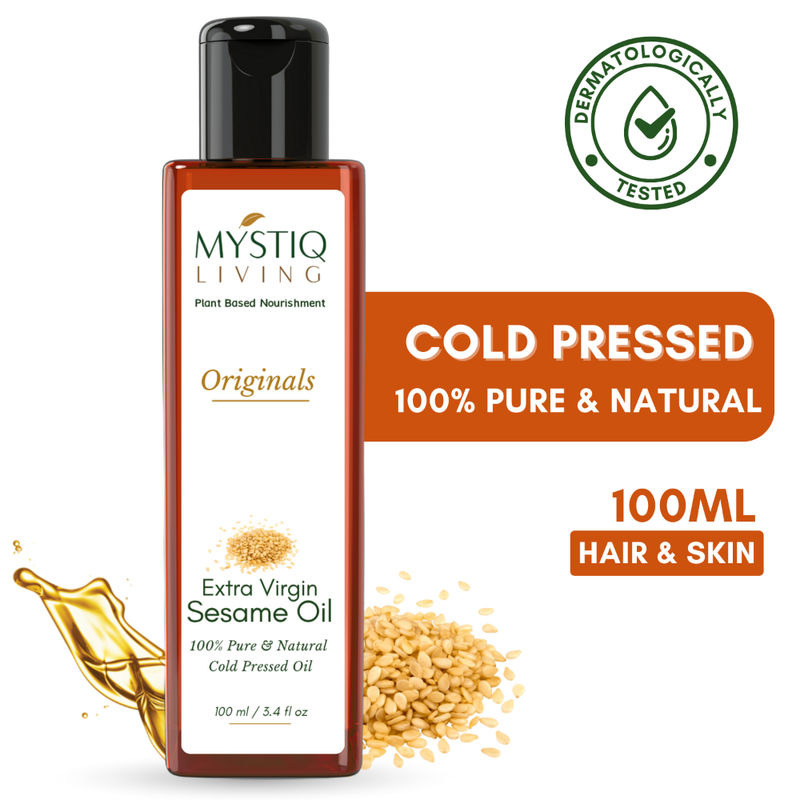 Mystiq Living Extra Virgin Sesame Oil 100% Pure And Organic For Hair, Face & Body