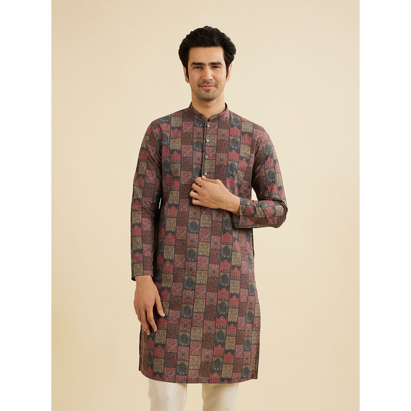 Manyavar Multicolour Cotton Kurta for Men (XL)