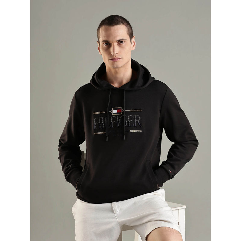Tommy Hilfiger Black Logo Regular Fit Cotton Sweatshirt (M)