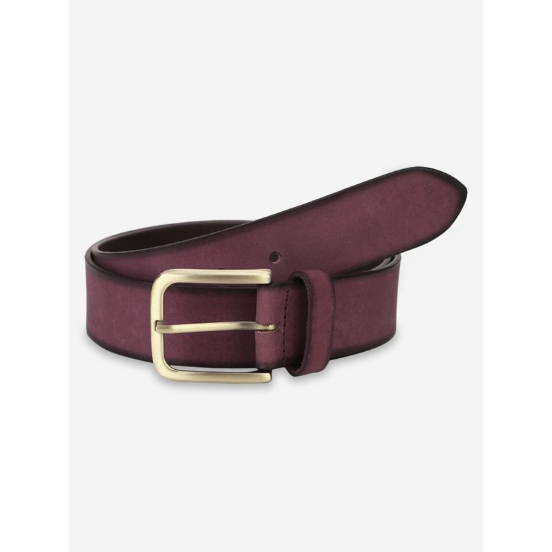ADITI WASAN Genuine Leather Maroon Mens Belt (30)