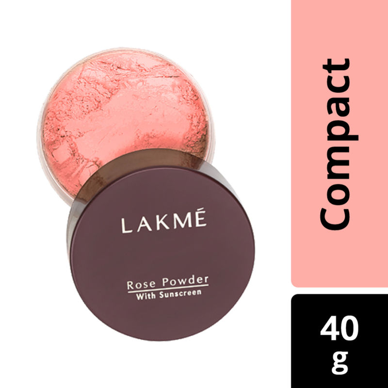 Lakme Rose Face Powder With Sunscreen - Warm Pink