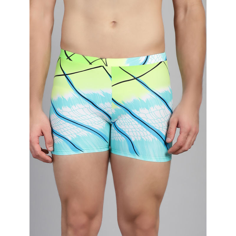 Cukoo Men Multi-Color Abstract Printed Swim Bottom (2XL)