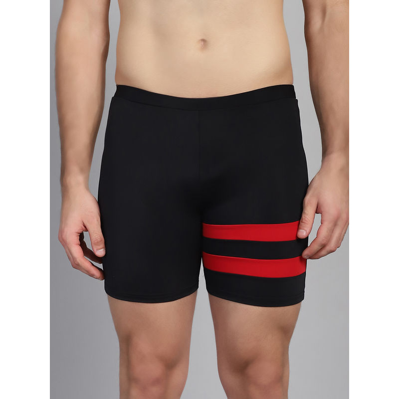 Cukoo Men Black Red Stripes Swim Bottom (M)
