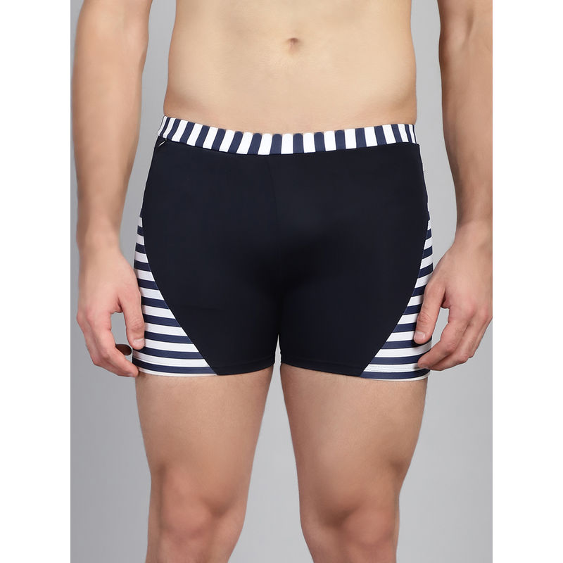 Cukoo Men Navy Blue Striped Swim Bottom (S)