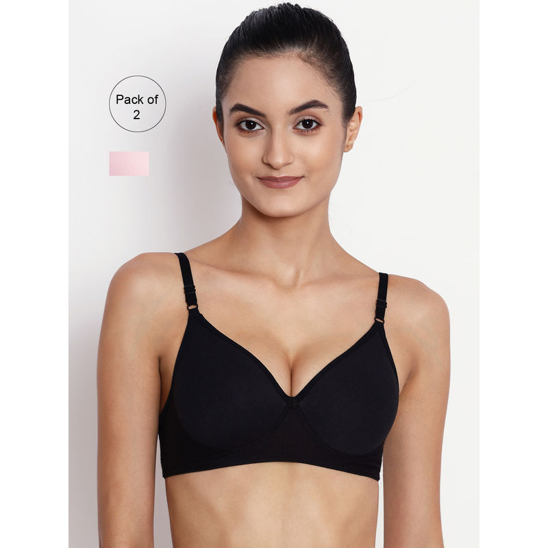 Abelino Pack Of 2 Non-wired Lightly Padded T-shirt Bras. - Multi-Color (38B)