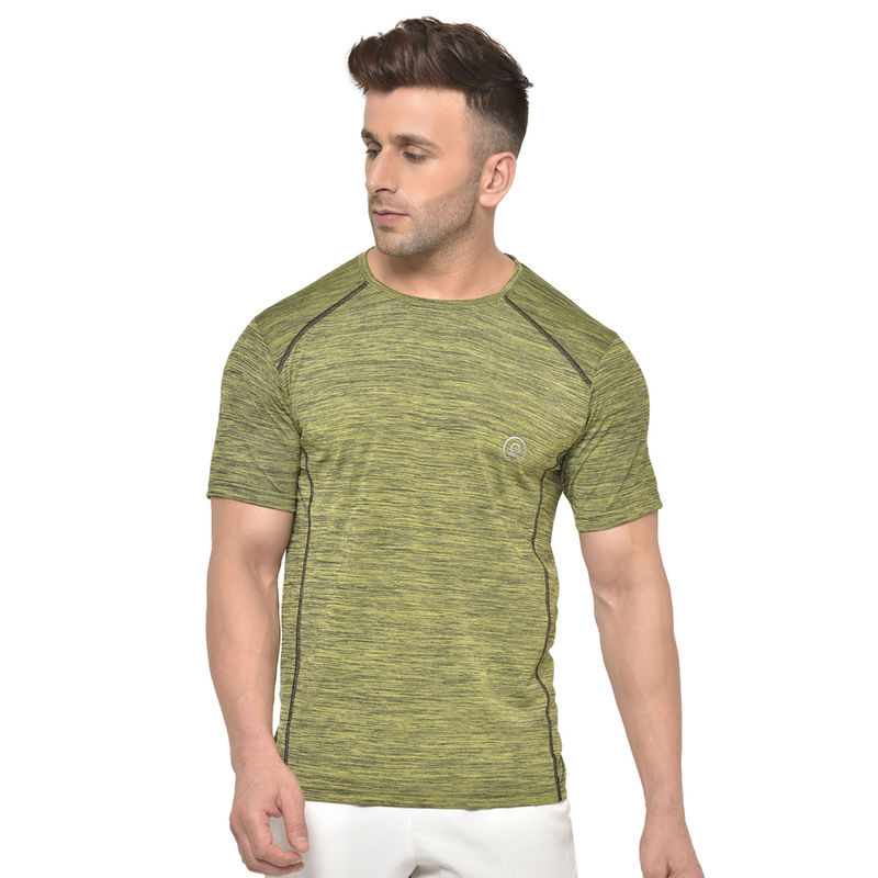 CHKOKKO Men Round Neck Half Sleeves Regular Dry Fit Gym Sports T-Shirt (L)