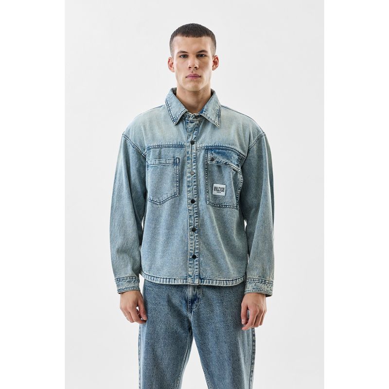 Snitch Double Pocket Relaxed Fit Denim Jacket (M)