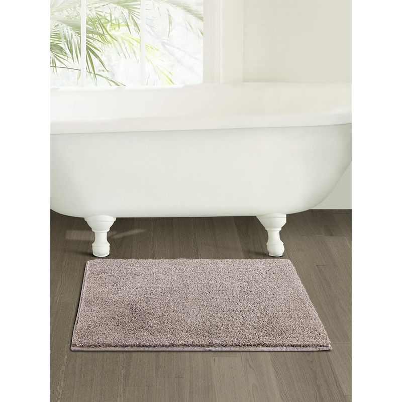 OBSESSIONS Taupe Anti-Skid Polyester Bath Mat (M)