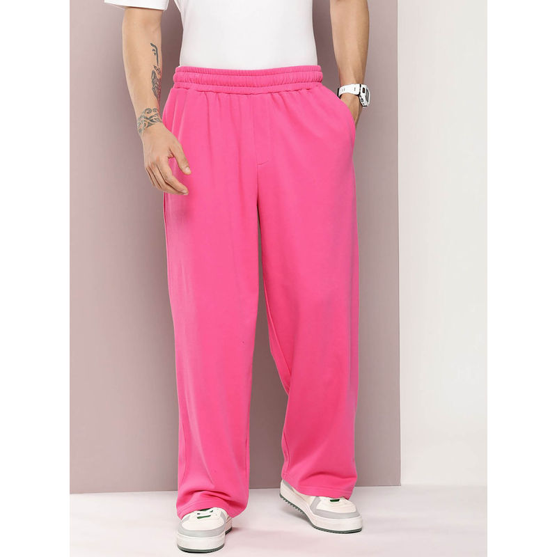 DILLINGER Pink Light Weight Baggy Knitted Korean Trackpants (L)