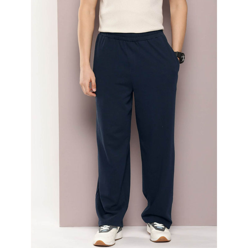 DILLINGER Navy Blue Light Weight Baggy Knitted Korean Trackpants (2XL)