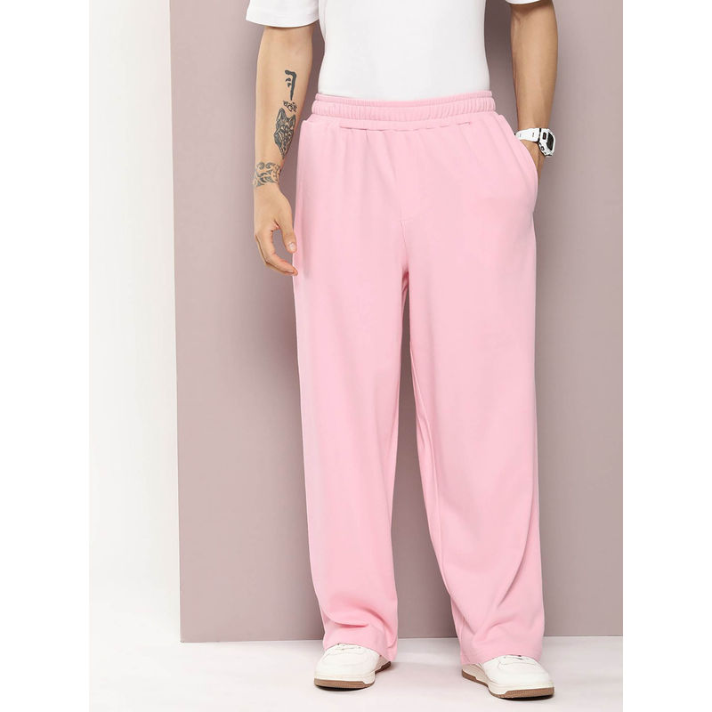 DILLINGER Pink Light Weight Baggy Knitted Korean Trackpants (S)