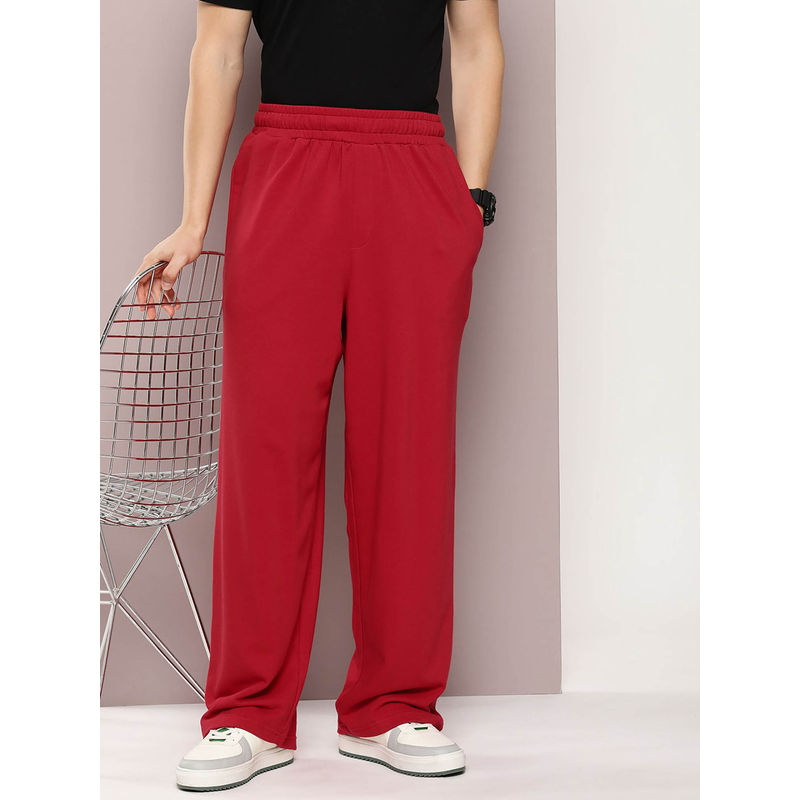 DILLINGER Red Light Weight Baggy Knitted Korean Trackpants (L)
