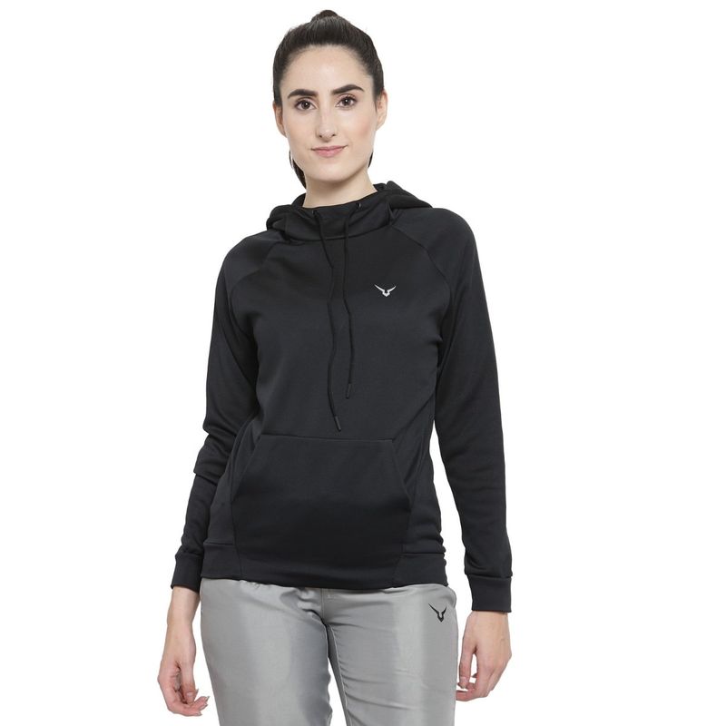 INVINCIBLE Black Women’s Box Fleece Sports Sweatshirt (S)