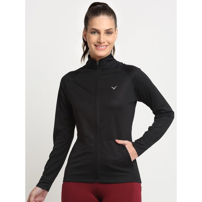 INVINCIBLE Black Womens Zip Up Jacket (M)
