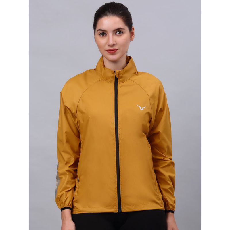 INVINCIBLE Mustard Womens Wind Runner Outdoor Sweatshirt (S)