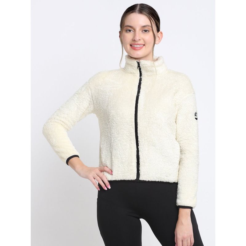 INVINCIBLE White Womens Double Sherpa Jacket (S)