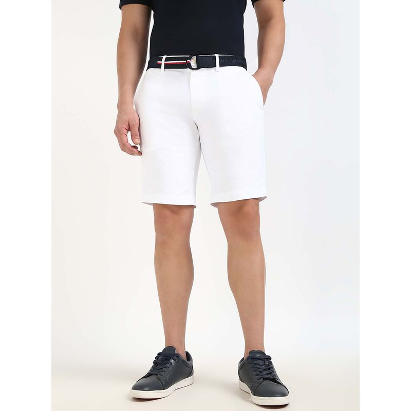 Tommy Hilfiger Mens White Shorts with Belt (Set of 2) (32)
