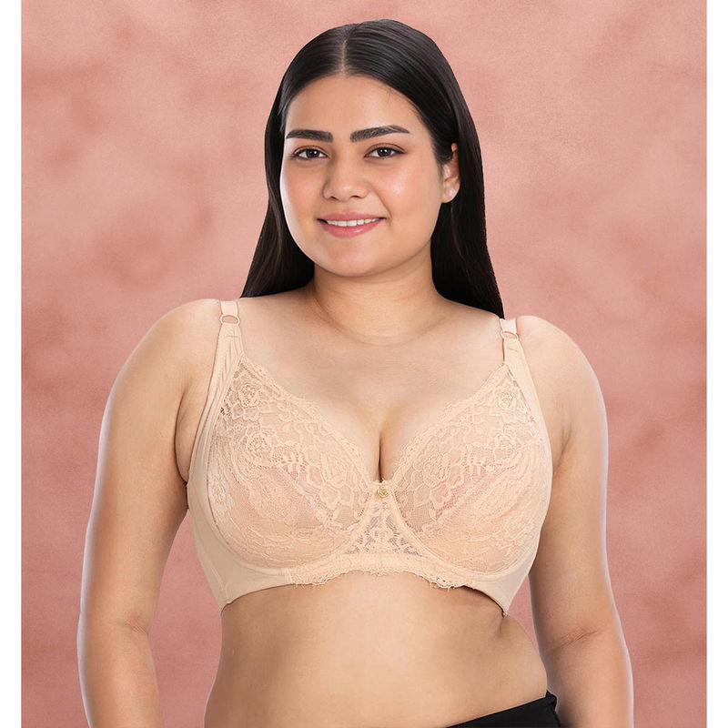 Shyaway Frappe Skin Seamed Lightly Padded Wired Lace Bra (42DD)
