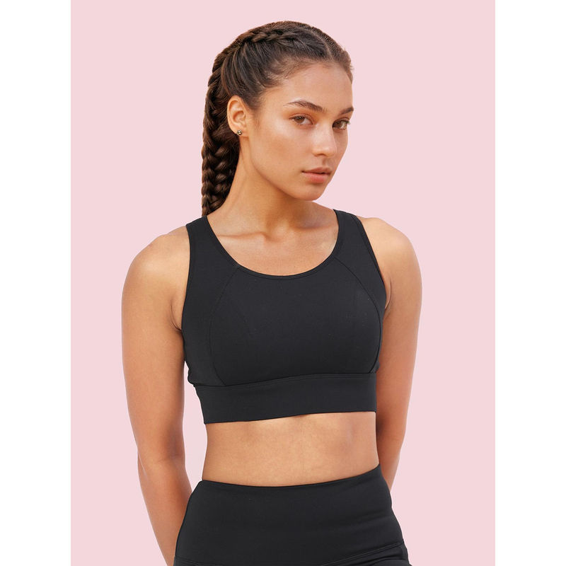 Enamor A205 Womens Quick Dry Sports Bra Black (L)
