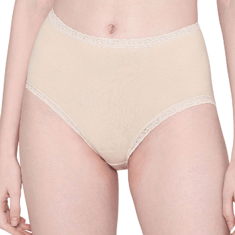 Wacoal Womens Dear Hip Mid-Waist Full Coverage Comfortable Brief Panty - Beige (L)