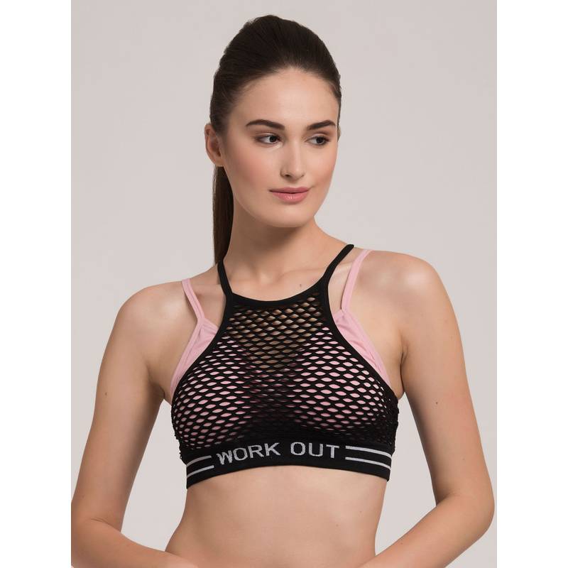 Makclan Strong In Sheer Sports Bra - Pink (L)