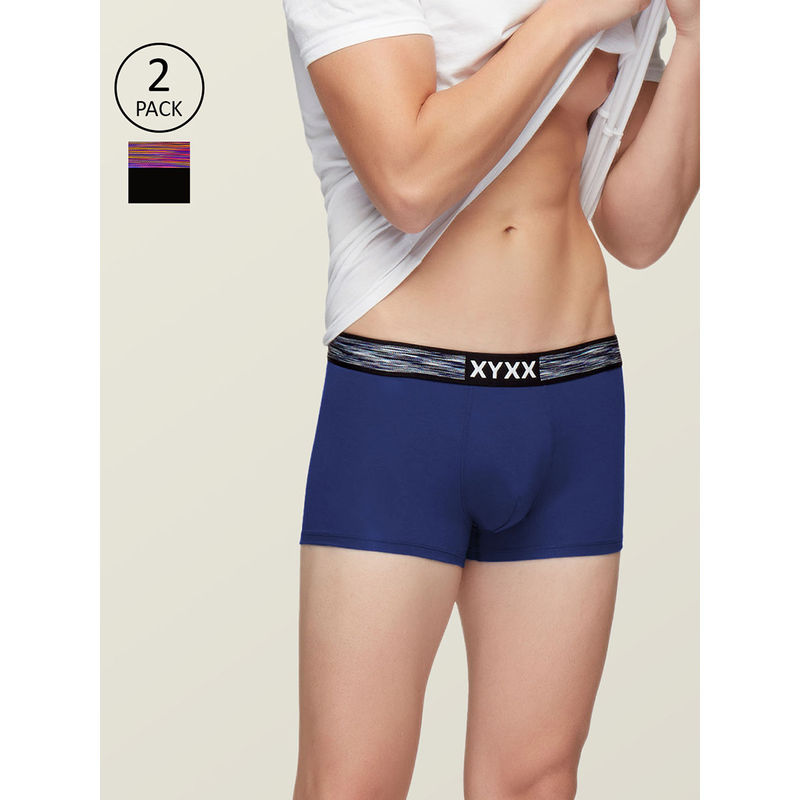 XYXX Men's Intellisoft Antimicrobial Micro Modal Hues Trunk (Pack Of 2) - Multi-Color (M)