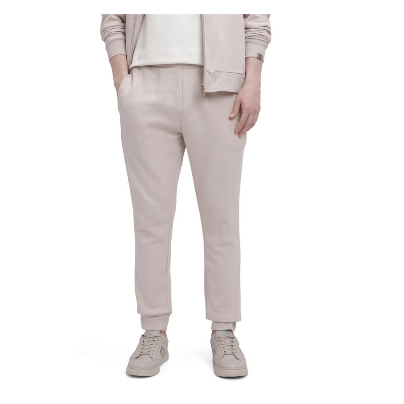 Rare Rabbit Men Ander Beige Plain Regular Fit Joggers (32)