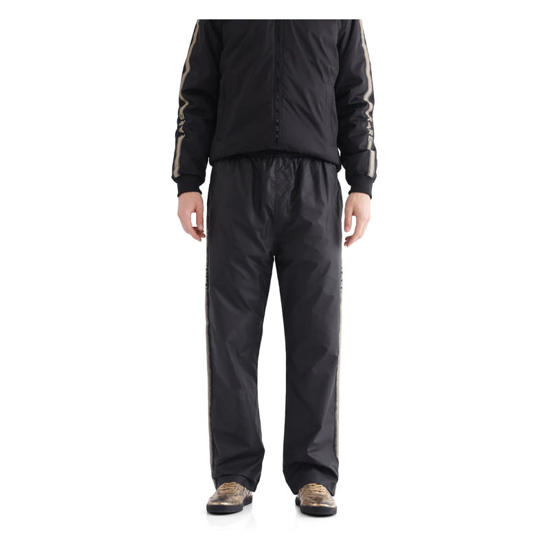 Rare Rabbit Men Ghana-B Black Plain Regular Fit Track Pant (34)