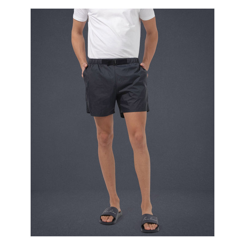 Rare Rabbit Men Kort Navy Blue Plain Regular Fit Shorts (30)