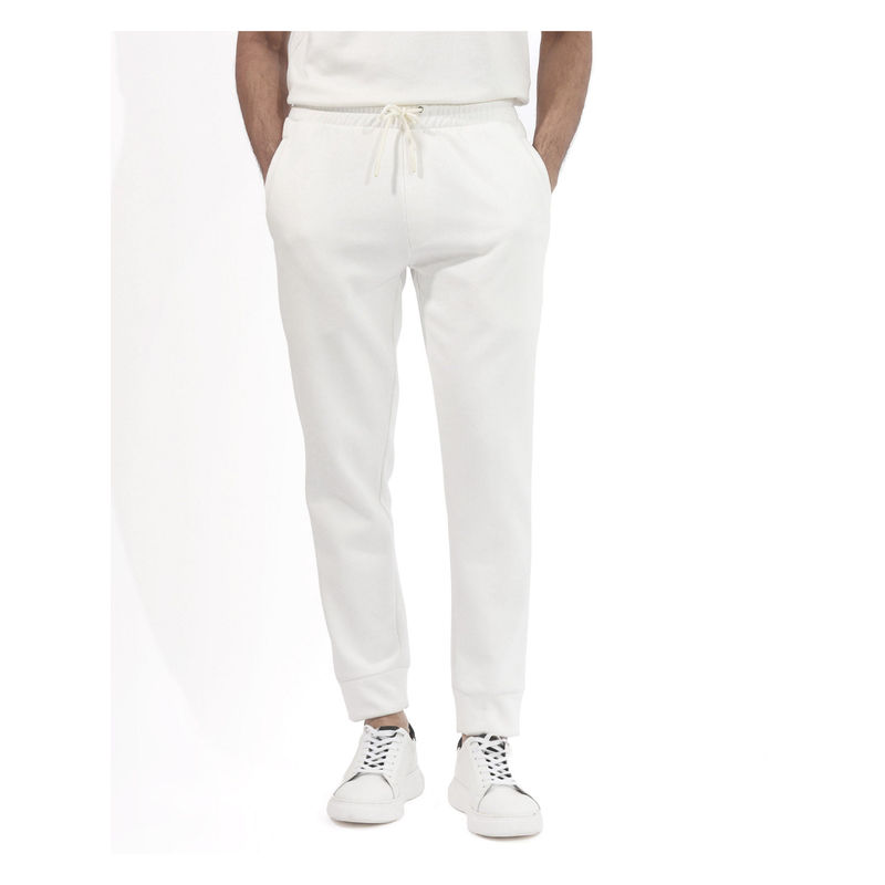 Rare Rabbit Men Trant Off White Plain Regular Fit Track Pant (30)