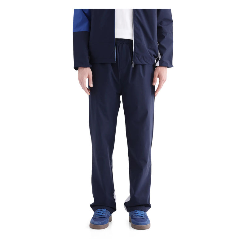 Rare Rabbit Men Wando-B Dark Blue Cut & Sew Regular Fit Track Pant (34)